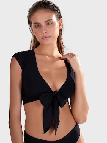 PAIN de SUCREBustier Bikini gornji dio 'Tako' - crna boja: prednji dio