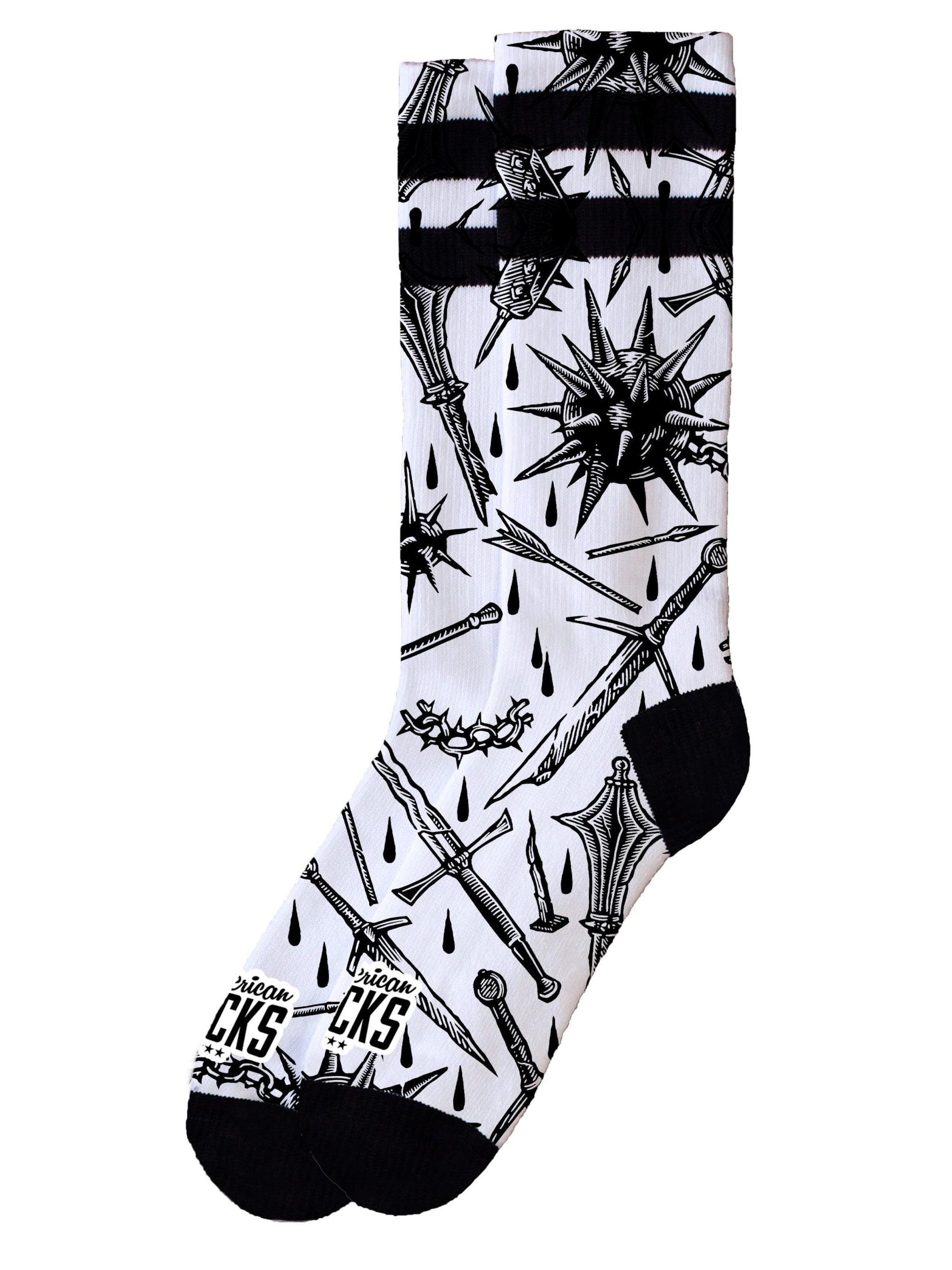 American Socks - Calcetines 'Medieval' en blanco: frente