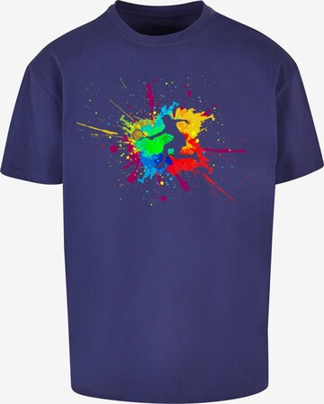 Merchcode Shirt 'Color Splash Player' in Blauw: voorkant