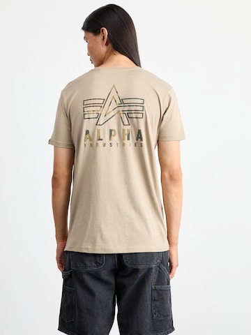 ALPHA INDUSTRIES Tričko - Béžová: predná strana