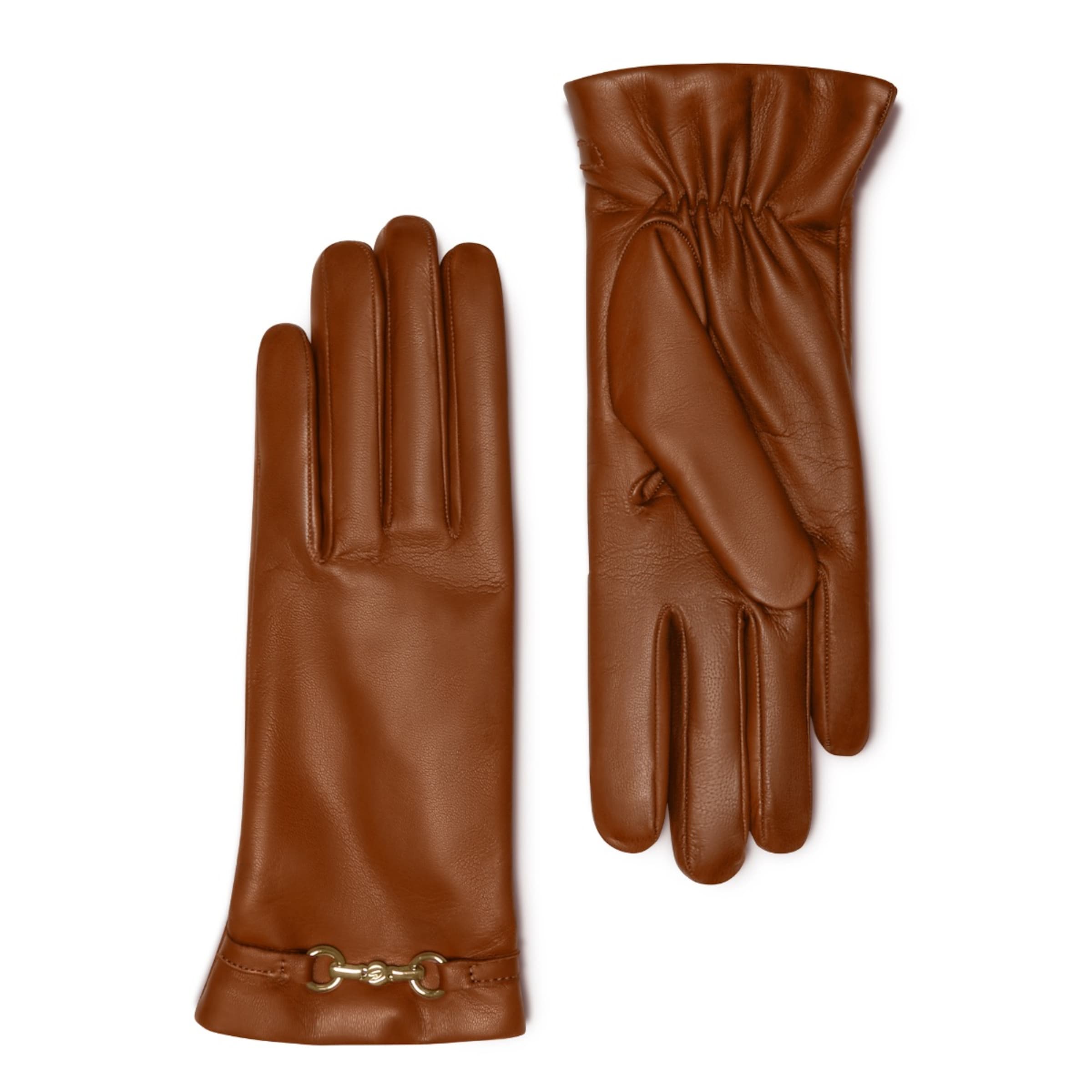 Isabel Bernard Full finger gloves in Brown: front