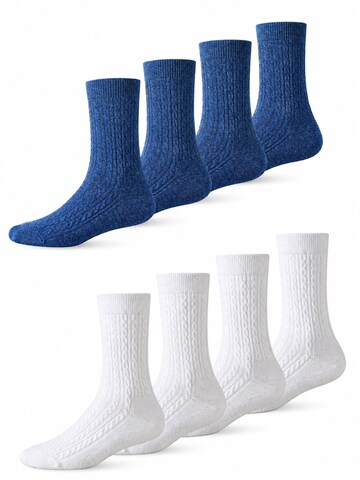 Millo Socks 'Cosy Twist Mix' in Blue: front