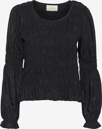 Cream Blouse 'Henva' in Zwart: voorkant