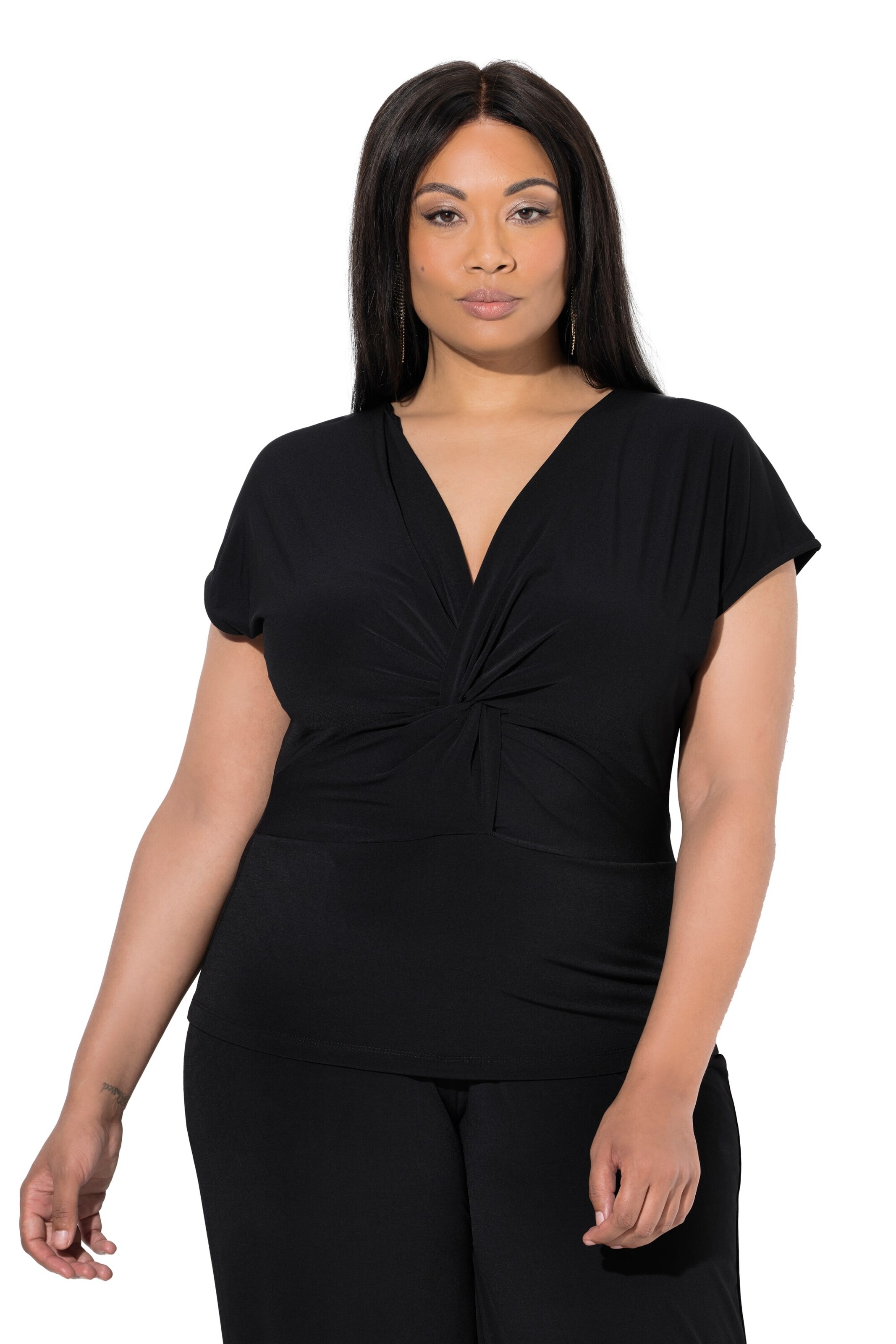 Ulla Popken Shirt in Schwarz: Vorderseite