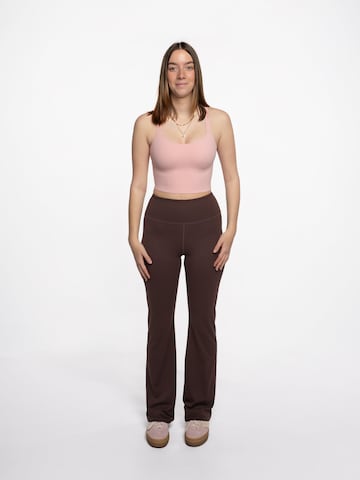 mymotus Bootcut Športne hlače 'mymotus® Ladies soft bootcut legging, d. brown, YW55' | rjava barva