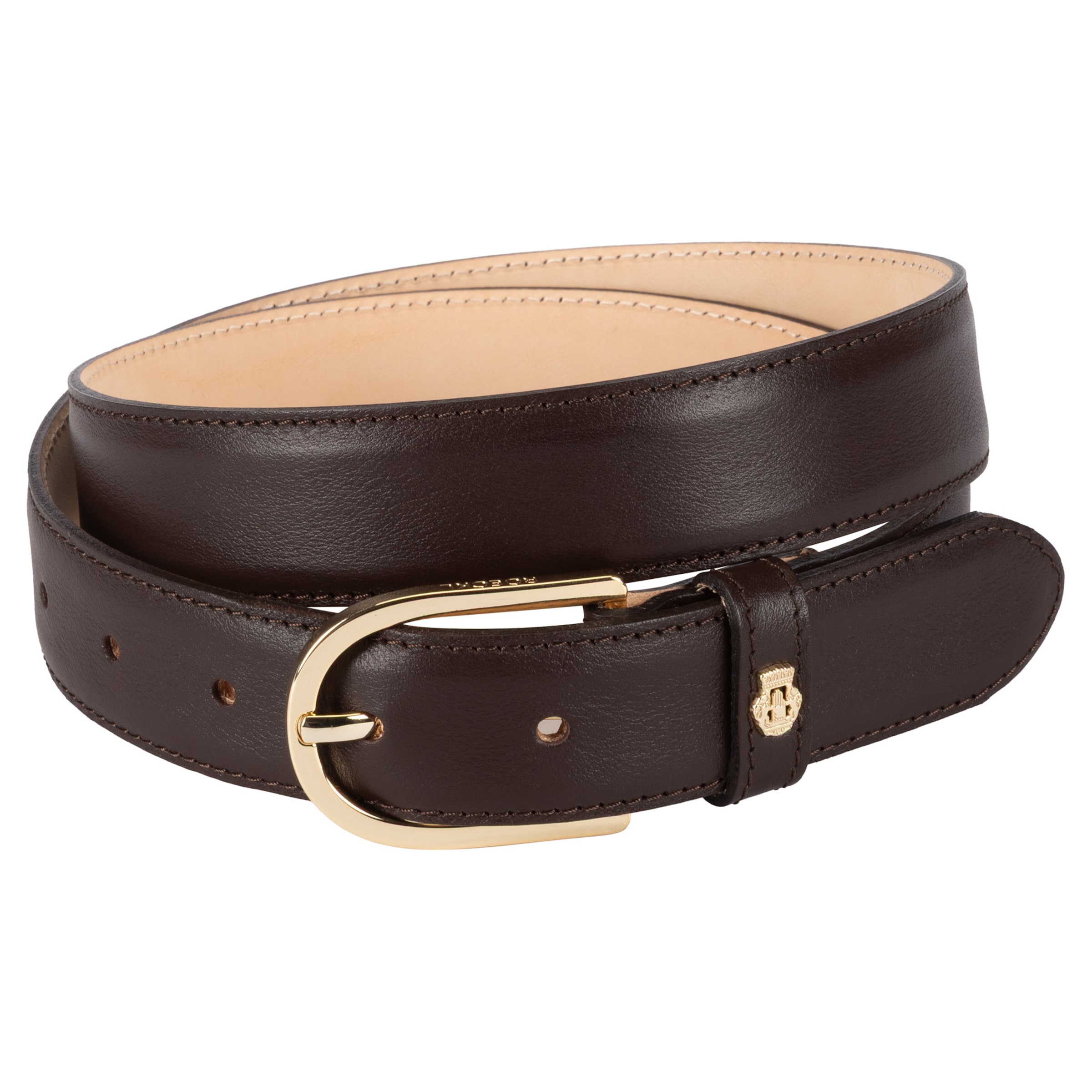 Roeckl Riem 'Romy' in Bruin: voorkant