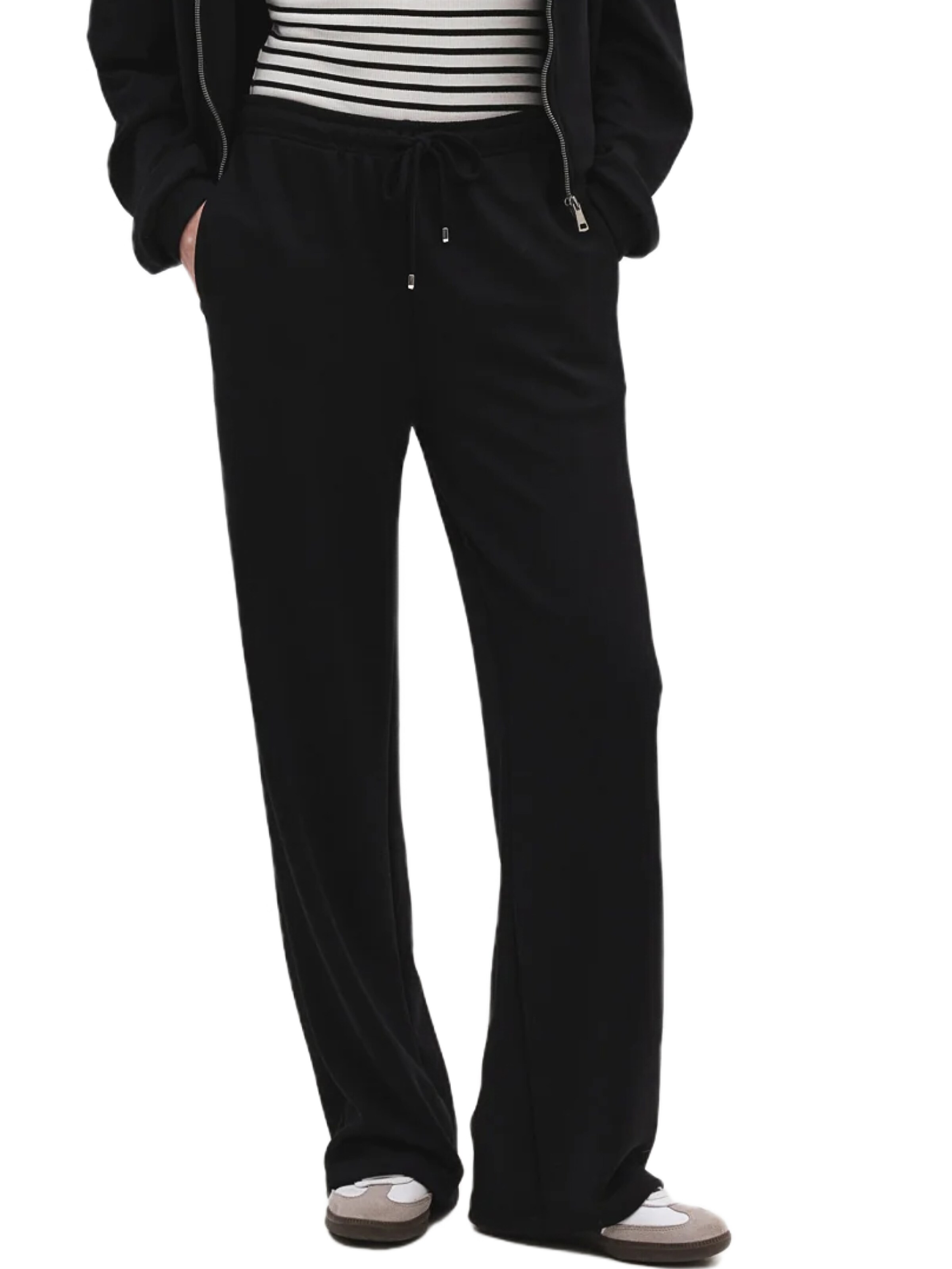 No Matter What Wide Leg Hose in Schwarz: Vorderseite