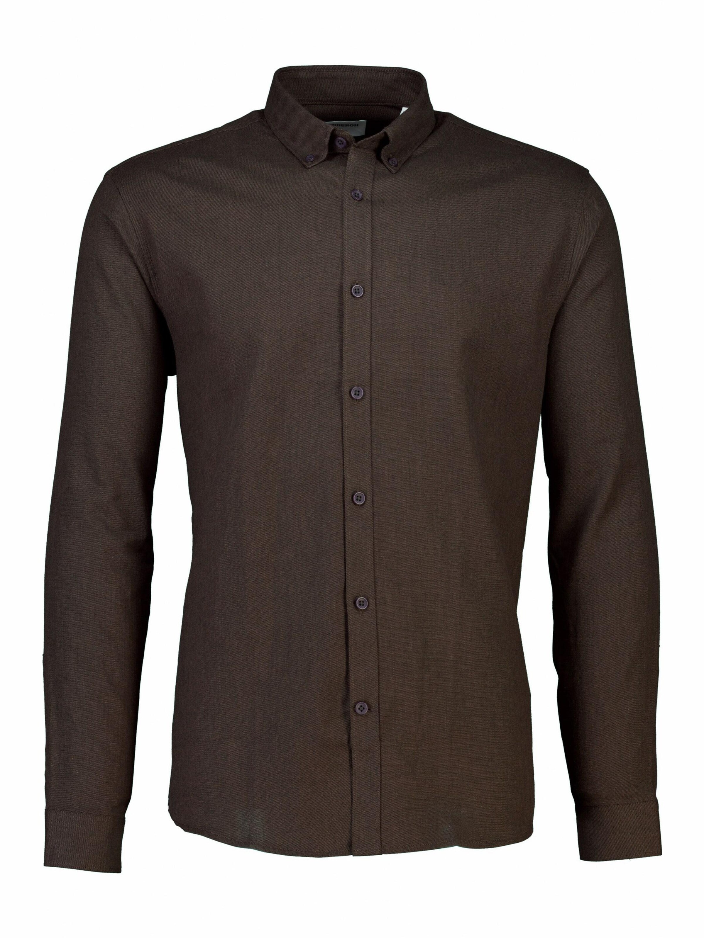 Regular fit Camicia di Lindbergh in marrone: frontale