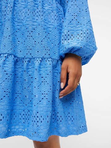 OBJECT - Vestido 'Broderie' em azul