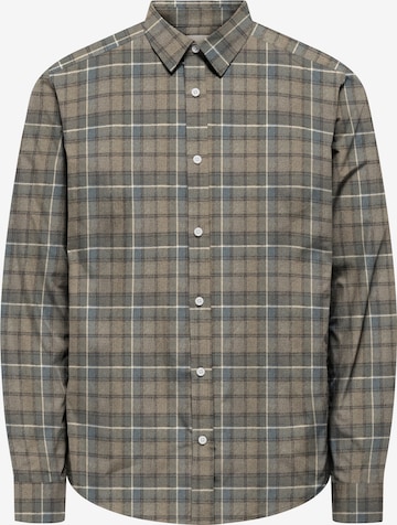 Only & Sons Regular fit Button Up Shirt 'ONSKIM' in Green: front