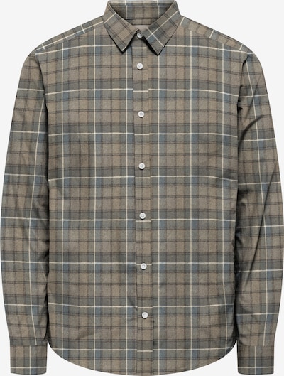 Marškiniai 'ONSKIM' iš Only & Sons, spalva – mėlyna / rusvai žalia / juoda / balta, Prekių apžvalga