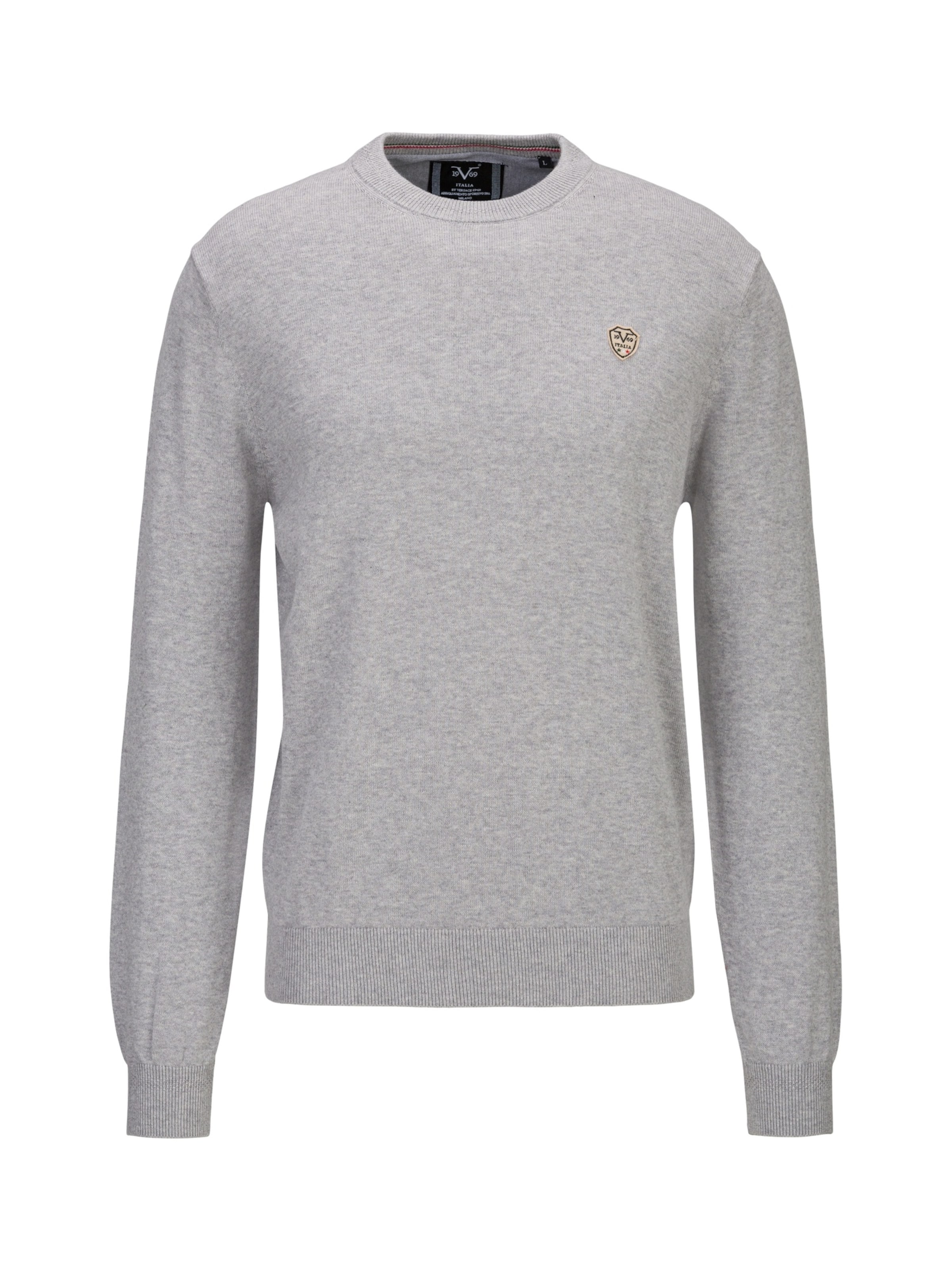 19V69 ITALIA Pullover 'Tino' in Grau: Vorderseite