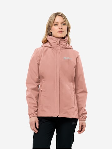 JACK WOLFSKIN Куртка в спортивном стиле 'Stormy Point' в Ярко-розовый: спереди