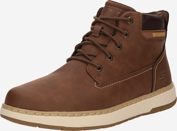 SKECHERS Nauhabootsit 'GARLAN' värissä ruskea: etupuoli