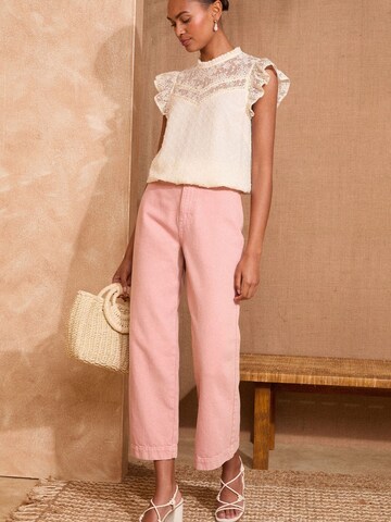 Chemisier love & roses en beige