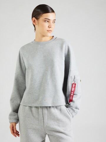 Bluză de molton de la ALPHA INDUSTRIES pe gri: față