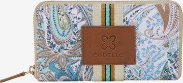 CODELLO Geldbörse mit Logo-Print aus Canvas in Blau: front