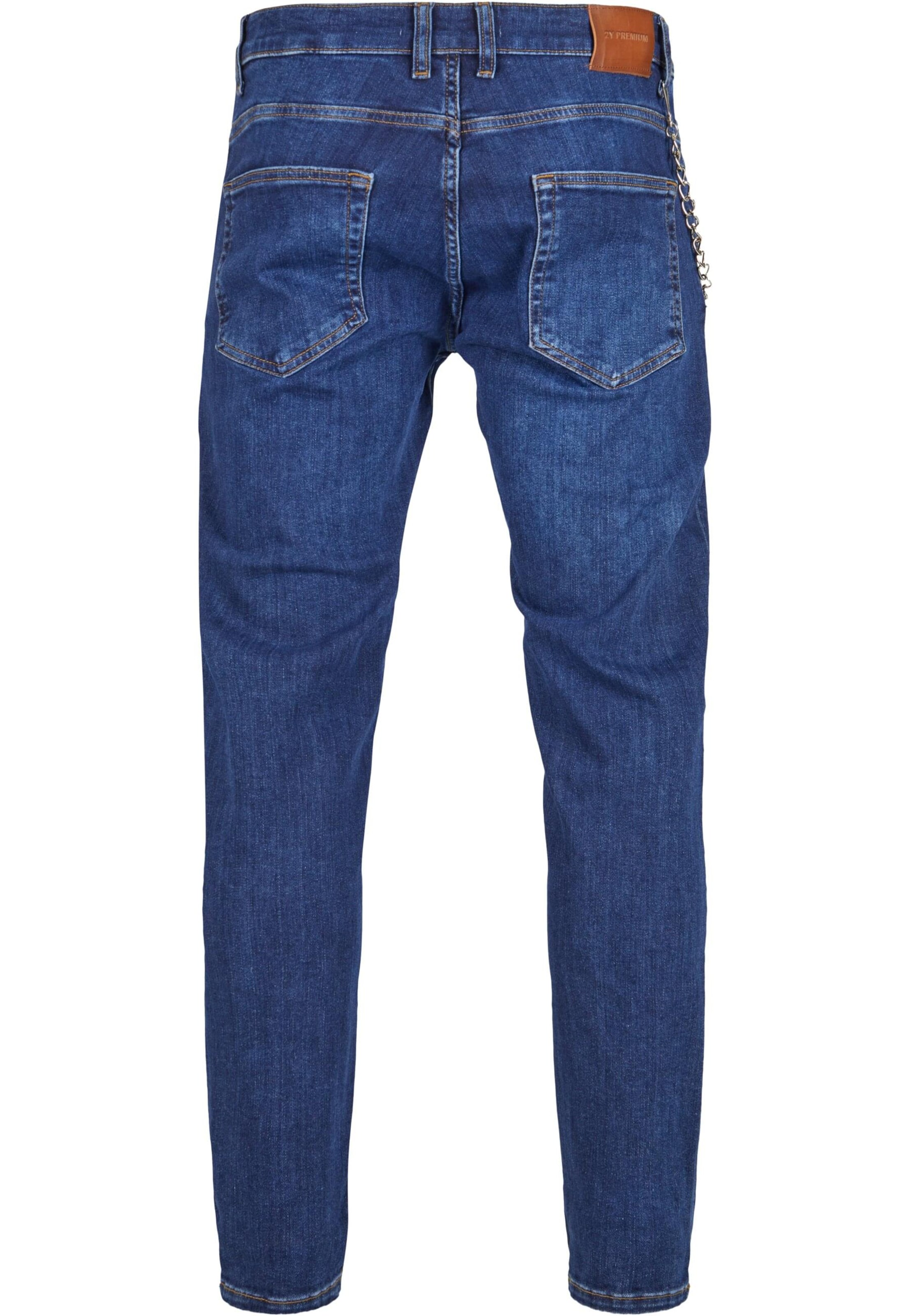 2Y Premium Tapered Jeans in Blauw