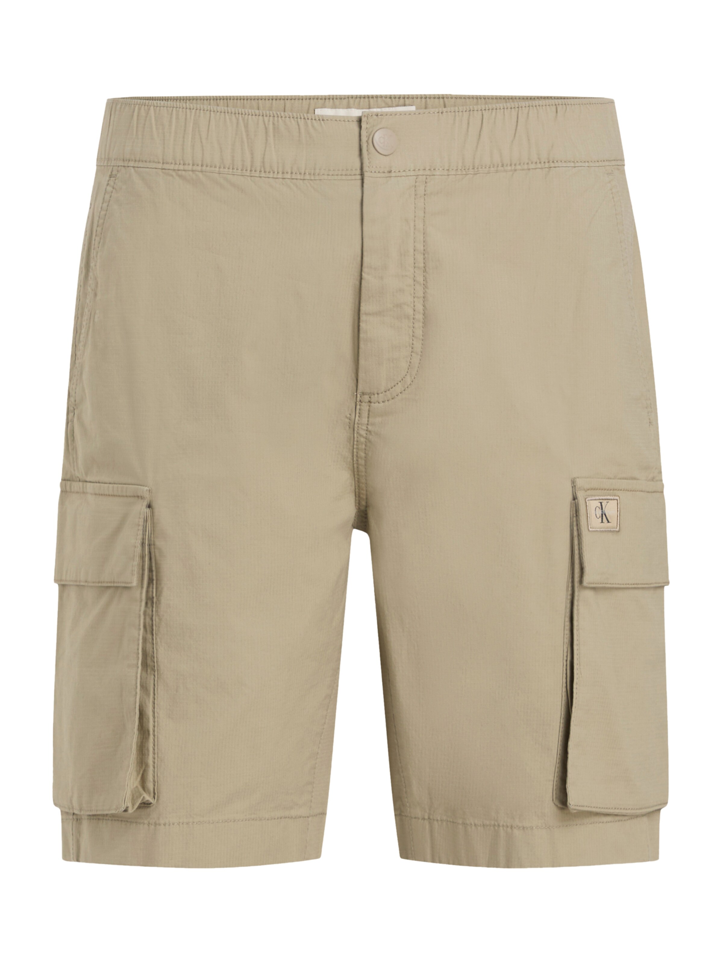 Calvin Klein Jeans Широка кройка Карго панталон в сиво: отпред