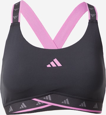 Bustieră Sutien sport 'Powerimpact Medium-Support Techfit' de la ADIDAS PERFORMANCE pe negru: față