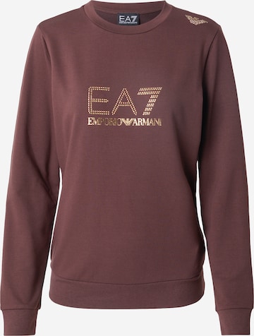 Felpa di EA7 Emporio Armani in marrone: frontale