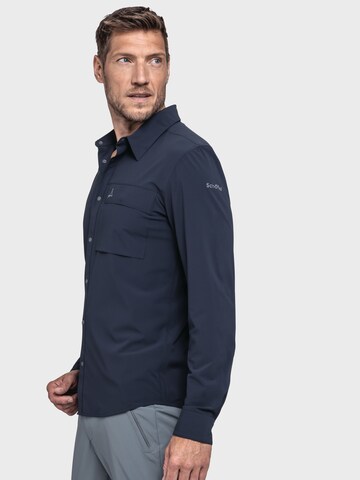 Schöffel Regular fit Functioneel overhemd ' Hiking Shirt Style Dunajec MNS ' in Blauw