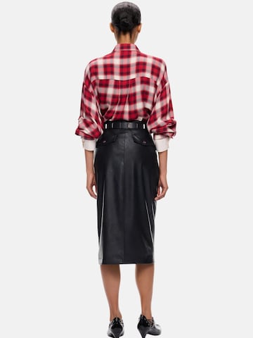 PINKO Skirt 'PINKO GERBERA GONNA SPALMATO EFFETTO NAPPA GONNA' in Black