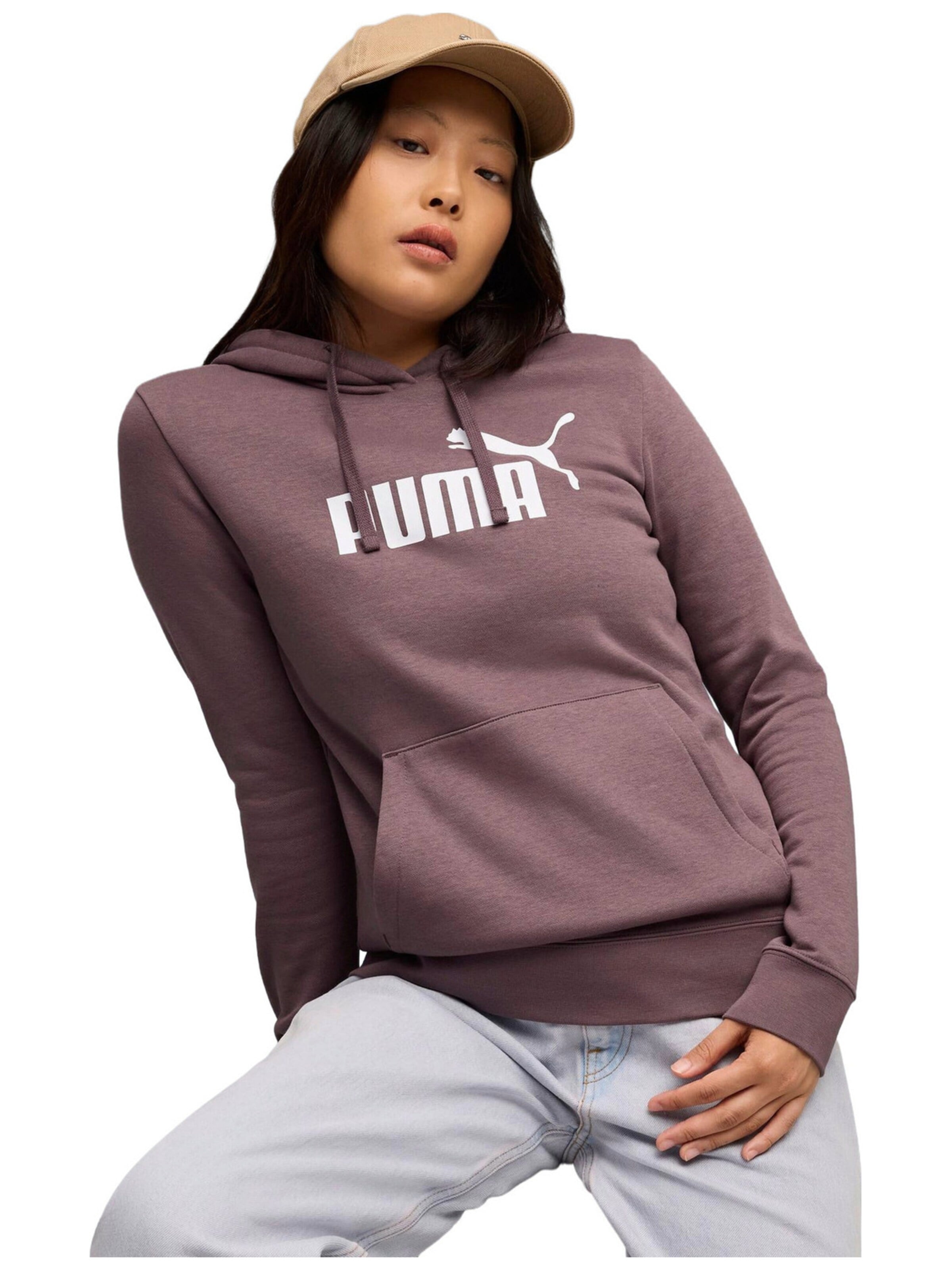 PUMA - Sudadera con cremallera 'Puma Ess No. 1 Logo Hoodie' en lila: frente