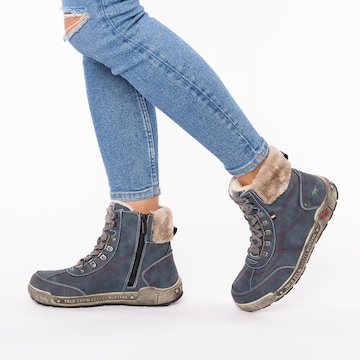 MUSTANG Lace-Up Ankle Boots in Blue