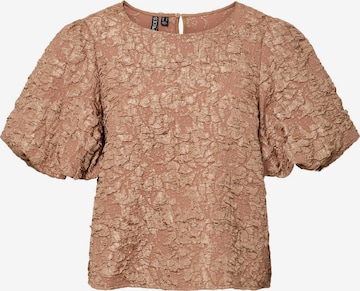 PIECES Bluse 'GRETCHEN' in Braun: Vorderseite