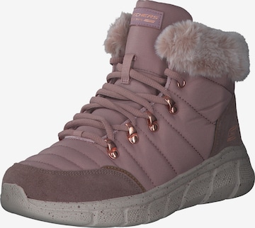 SKECHERS Lace-Up Ankle Boots in Pink: front