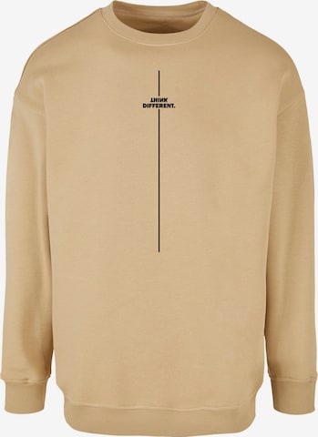Felpa 'Think Different' di Merchcode in beige: frontale
