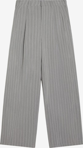 Wide Leg Pantalon à pince Bershka en gris : devant