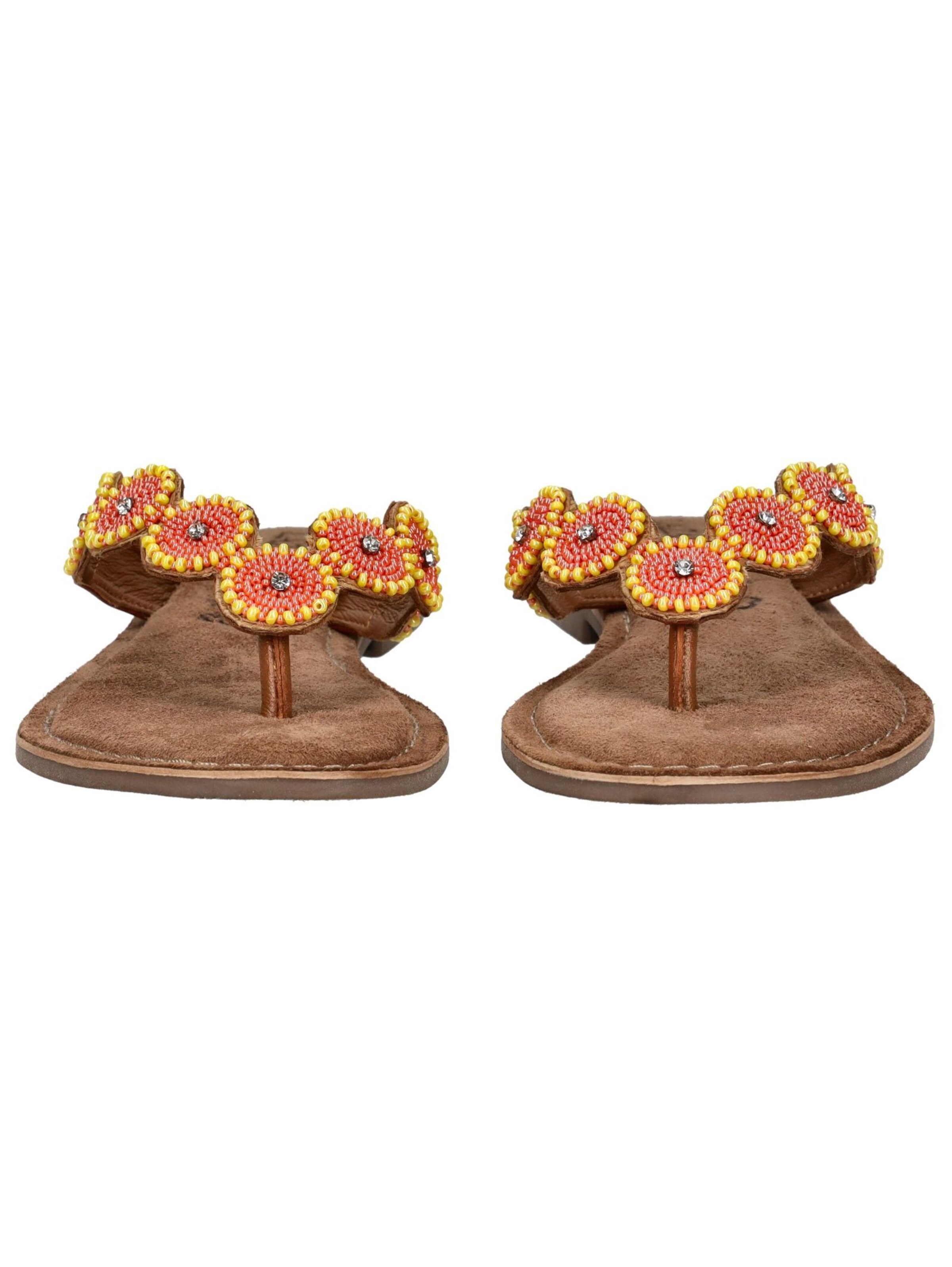 LAZAMANI T-Bar Sandals in Orange