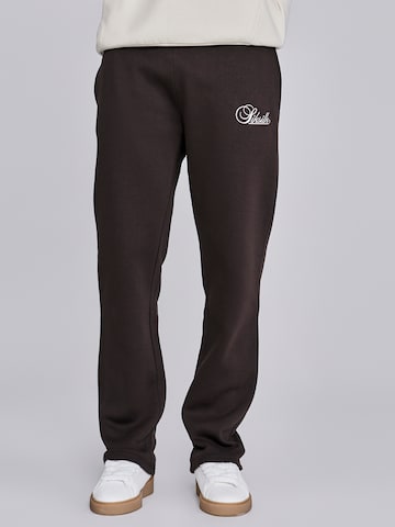 Loosefit Pantalon SikSilk en marron : devant