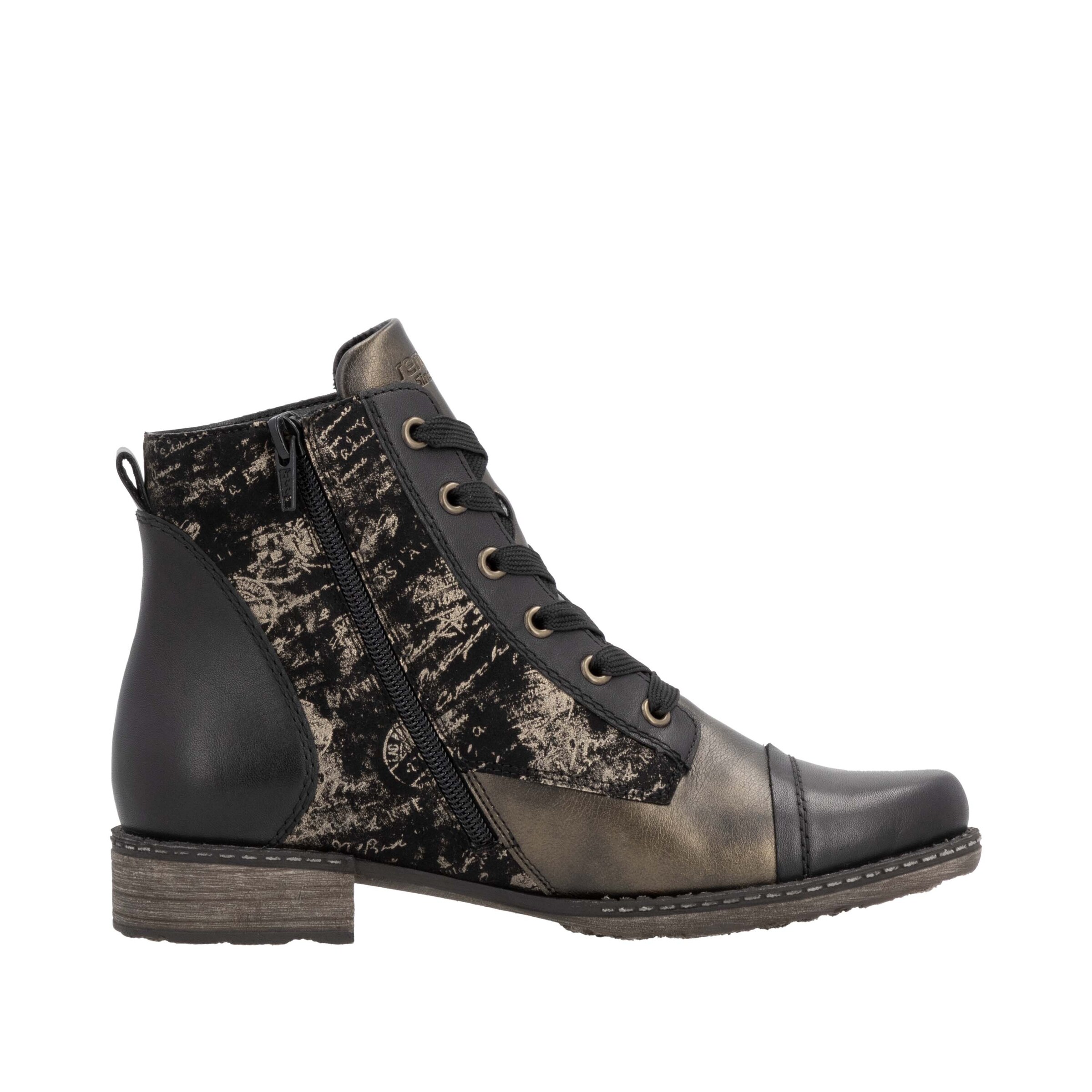 REMONTE Schnürstiefelette in Schwarz