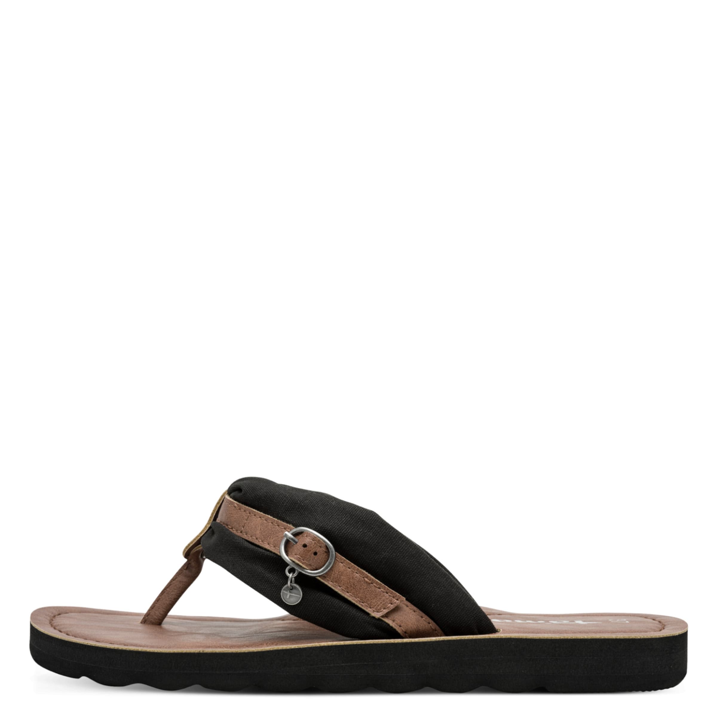 Tamaris T-Bar Sandals in Black