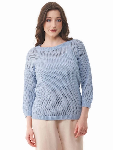 Organication Pullover in Blau: Vorderseite