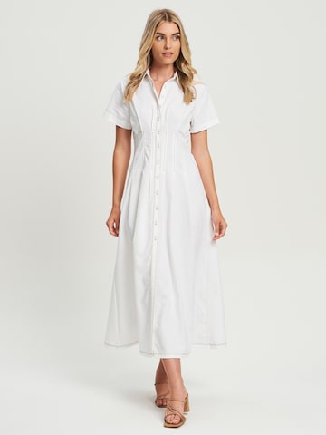 REUX Košeľové šaty 'GRAYSEN' - biela