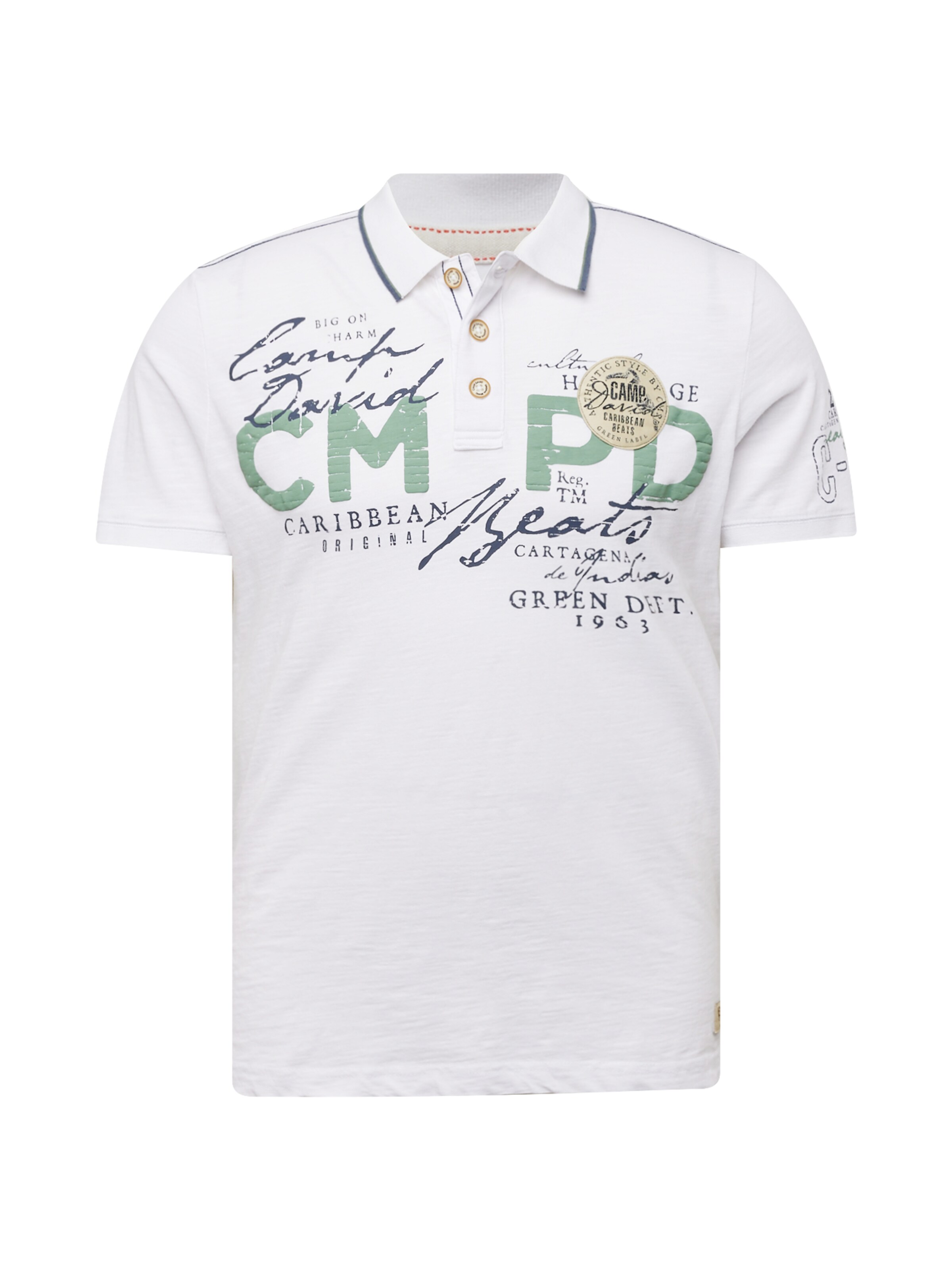 CAMP DAVID Poloshirt in Weiß: Vorderseite