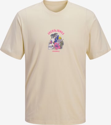 JACK & JONES Póló 'JORCASSIS SKULL' - bézs: elől