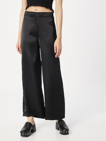 Wide leg Pantaloni de la Dorothy Perkins pe negru: față