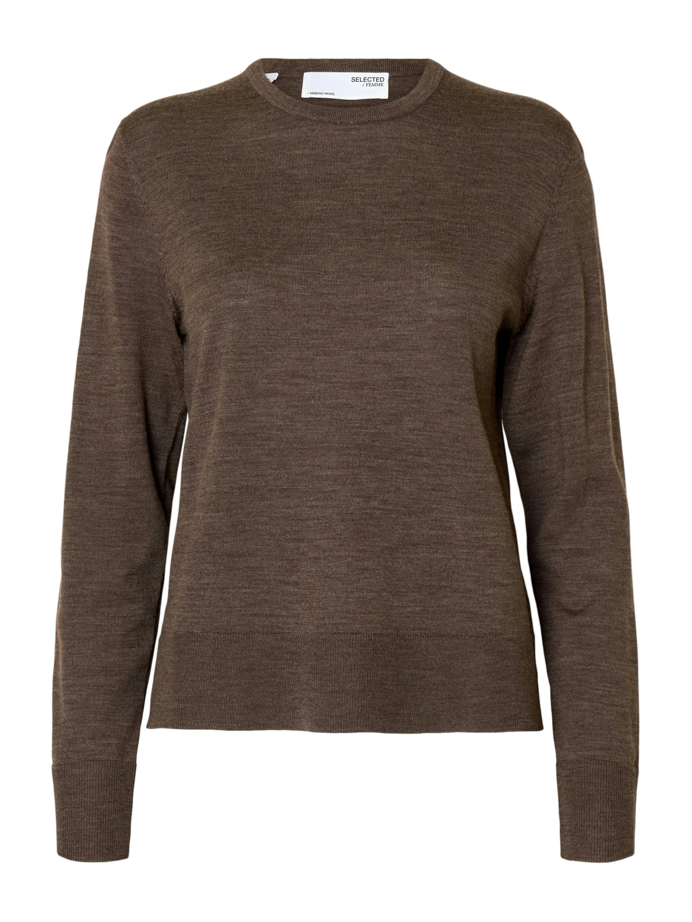 Pull-over 'SLFTHEA' SELECTED en marron : devant
