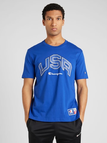 Champion Authentic Athletic Apparel - Camisa em azul: frente