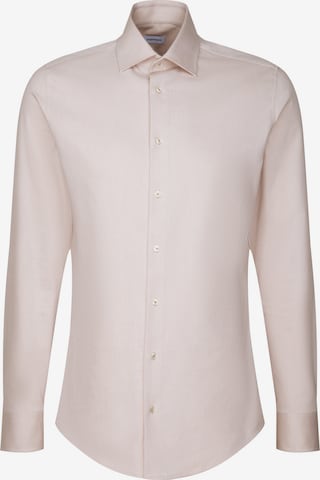 SEIDENSTICKER Slim fit Zakelijk overhemd in Beige: voorkant