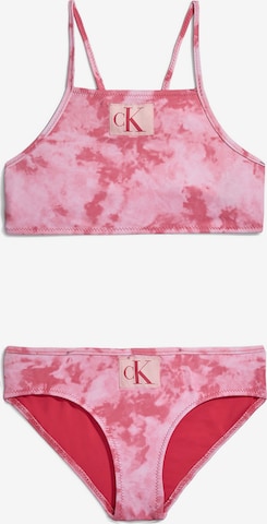 Calvin Klein Swimwear Bralette Bikini in Pink: front
