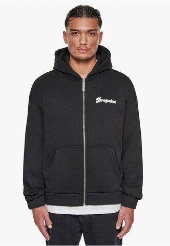 Dropsize Zip-Up Hoodie in Black: front