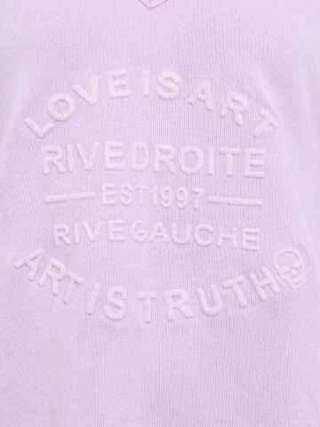 Sweat-shirt 'Love is Art' Zwillingsherz en violet