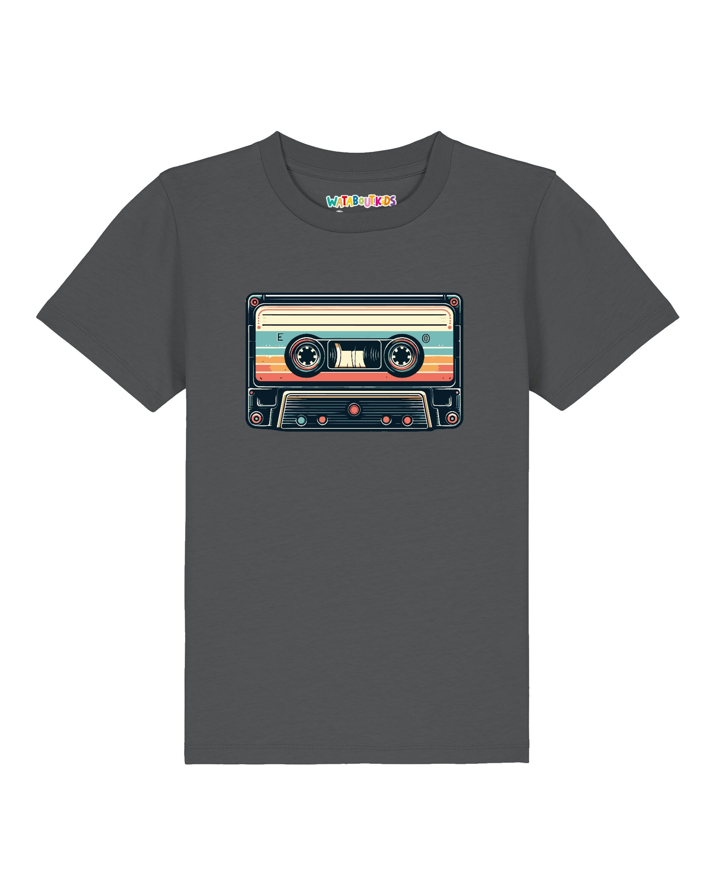 T-Shirt 'Kassette' watabout.kids en gris : devant