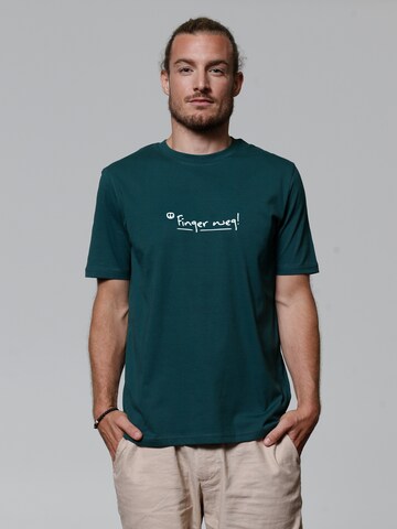 T-Shirt 'Finger Weg' Watapparel en vert : devant